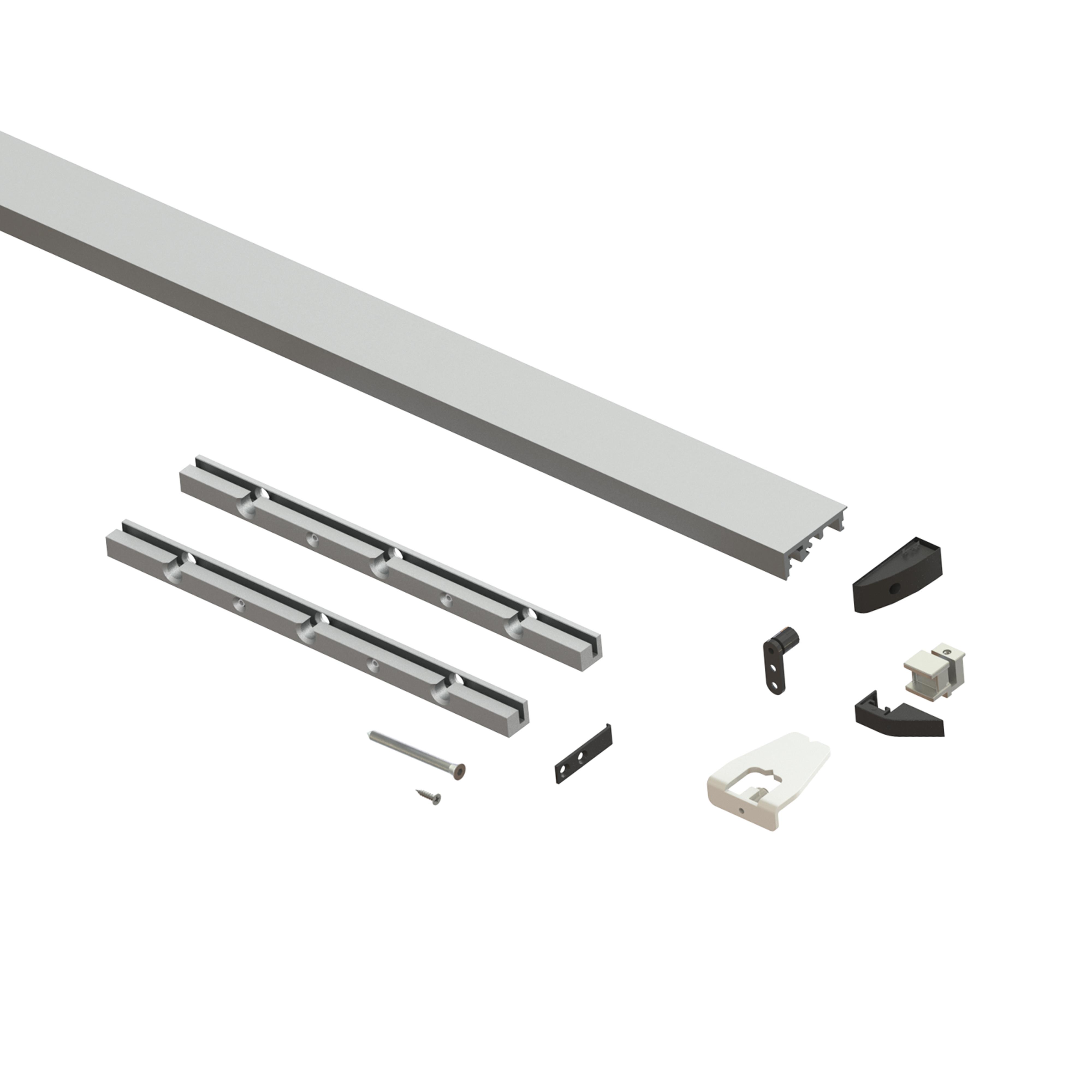 Set di profili a pavimento Folding Concepta per porte scorrevoli, 1,3 m,  Anodizzato opaco, Alluminio