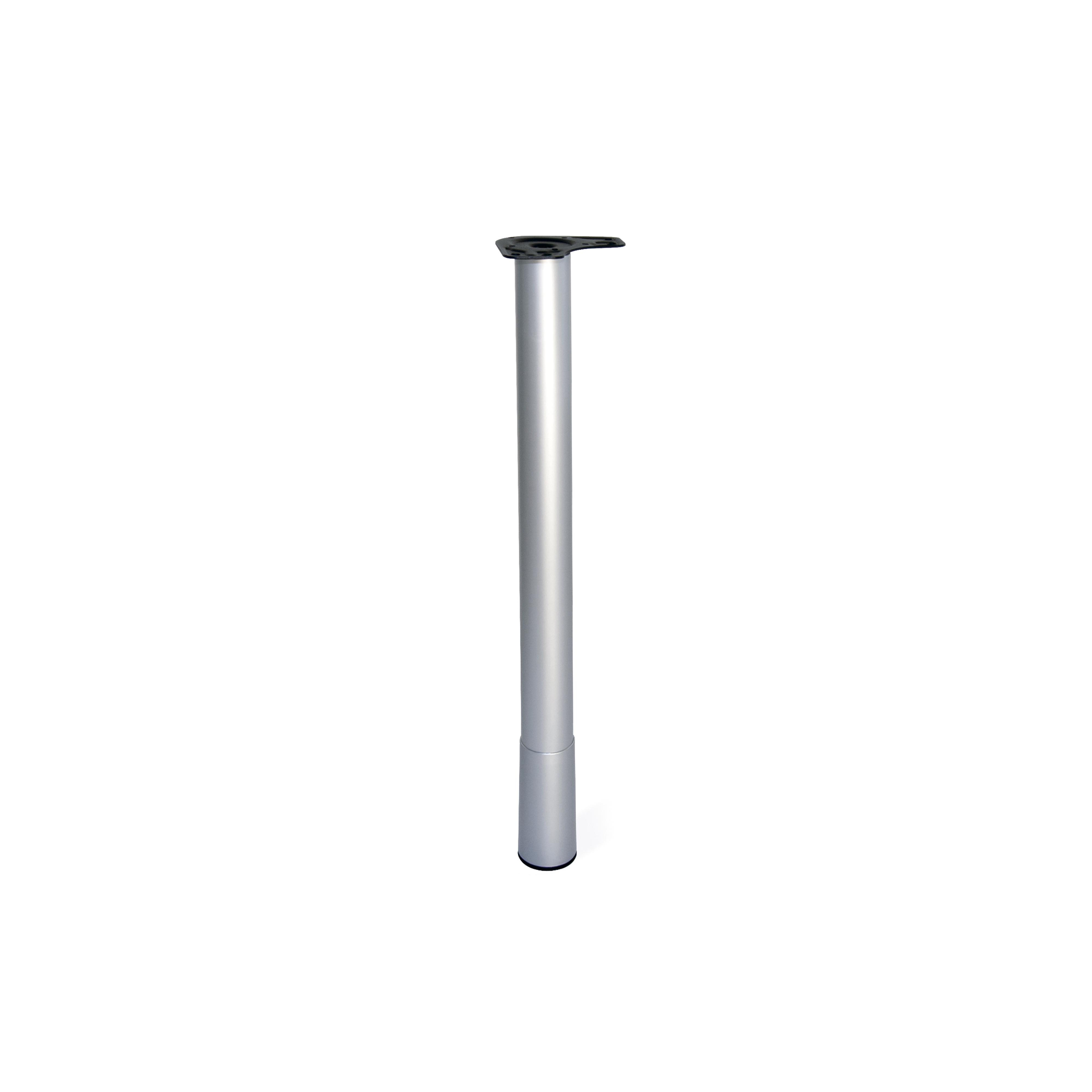 Gambe per tavolo Conus, diametro 60mm, H regolabile 687-800mm, Acciaio e  Tecnoplastica, Verniciato alluminio